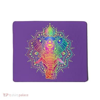 Neon Color Yoga Elephant Mousepad