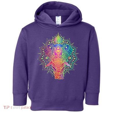 Neon Color Yoga Elephant Toddler Hoodie