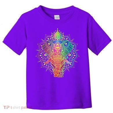 Neon Color Yoga Elephant Toddler T-Shirt