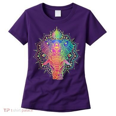 Neon Color Yoga Elephant Women's T-Shirt