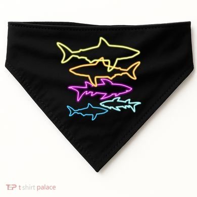 Neon Colorful Sharks  USA-Made Doggie Bandana