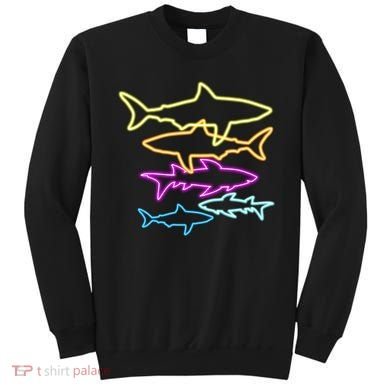 Neon Colorful Sharks  Sweatshirt