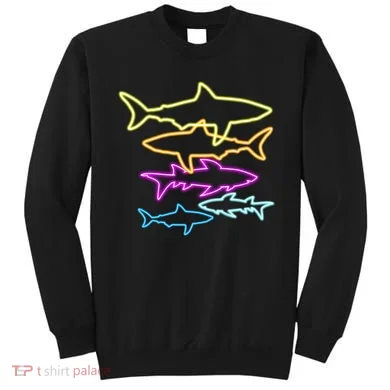 Neon Colorful Sharks  Sweatshirt