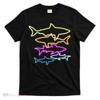 Neon Colorful Sharks  T-Shirt thumb 0