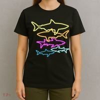 Neon Colorful Sharks  T-Shirt thumb 4
