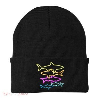 Neon Colorful Sharks  Beanie