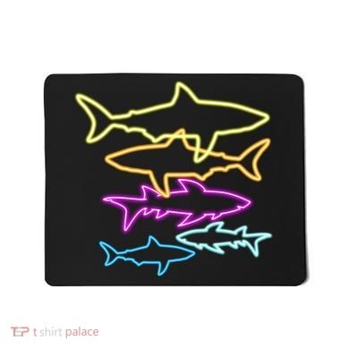 Neon Colorful Sharks  Mousepad