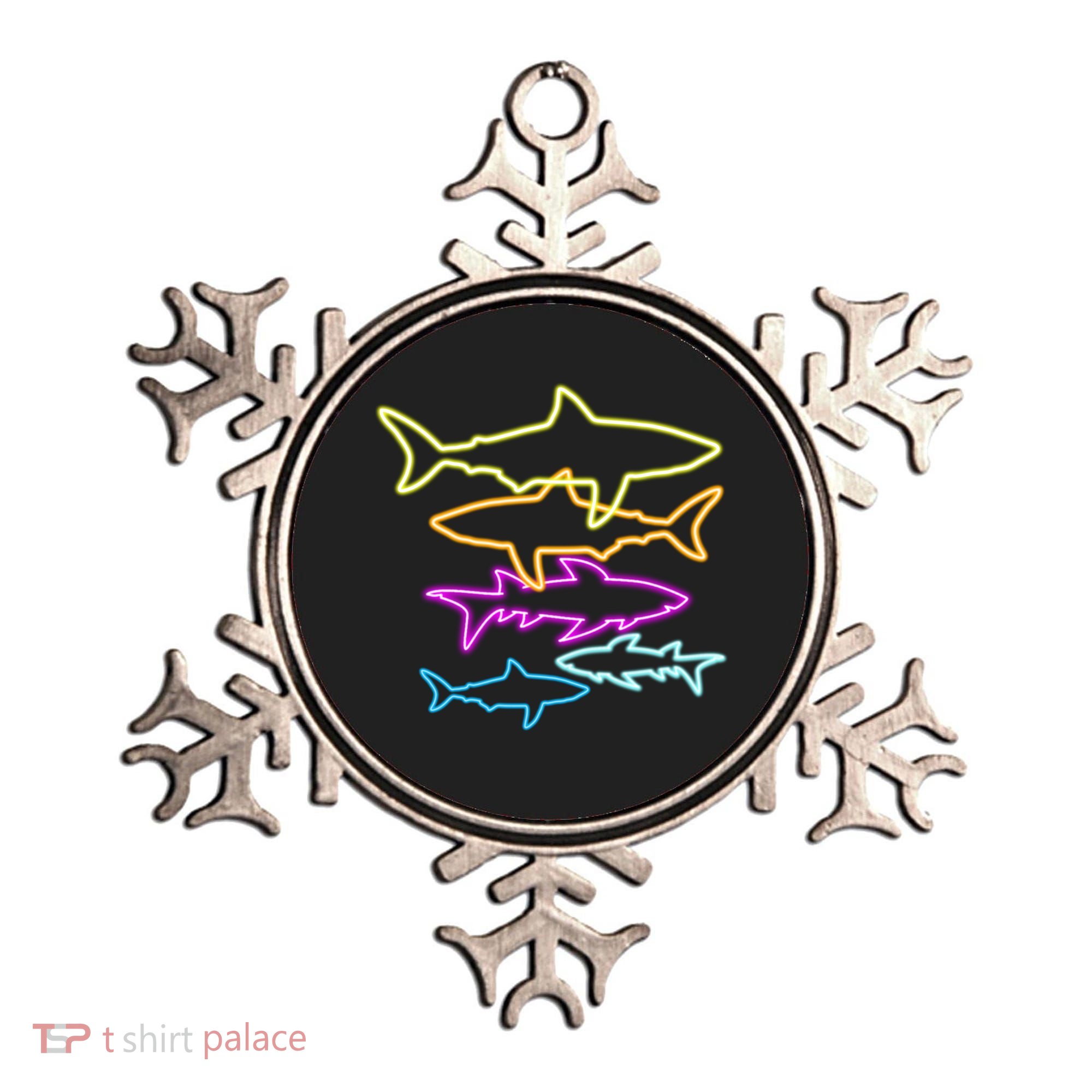 Neon Colorful Sharks  Ornament