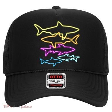 Neon Colorful Sharks  Hat