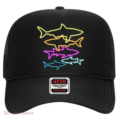 Neon Colorful Sharks  Hat
