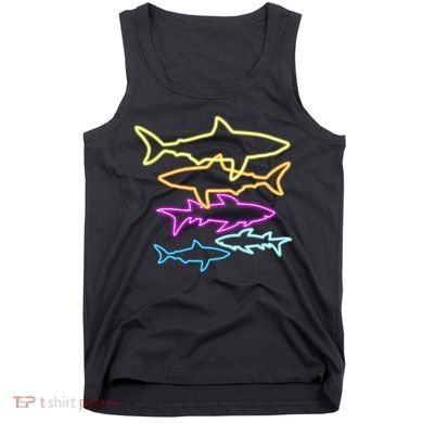 Neon Colorful Sharks  Tank Top