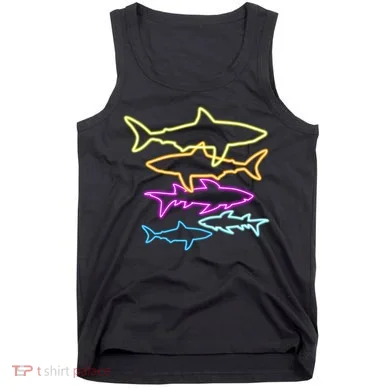 Neon Colorful Sharks  Tank Top