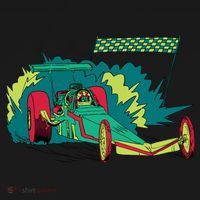 Neon Drag Racing Car Sustainable Bucket Hat thumb 2