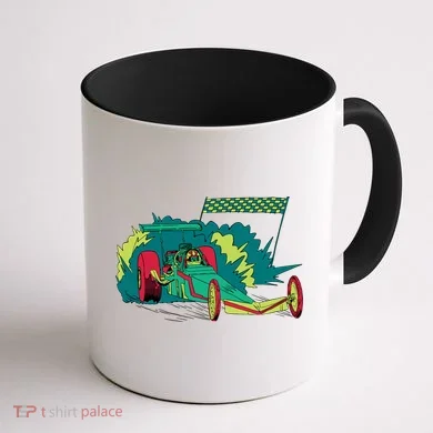 Neon Drag Racing Car Coffee Mug back