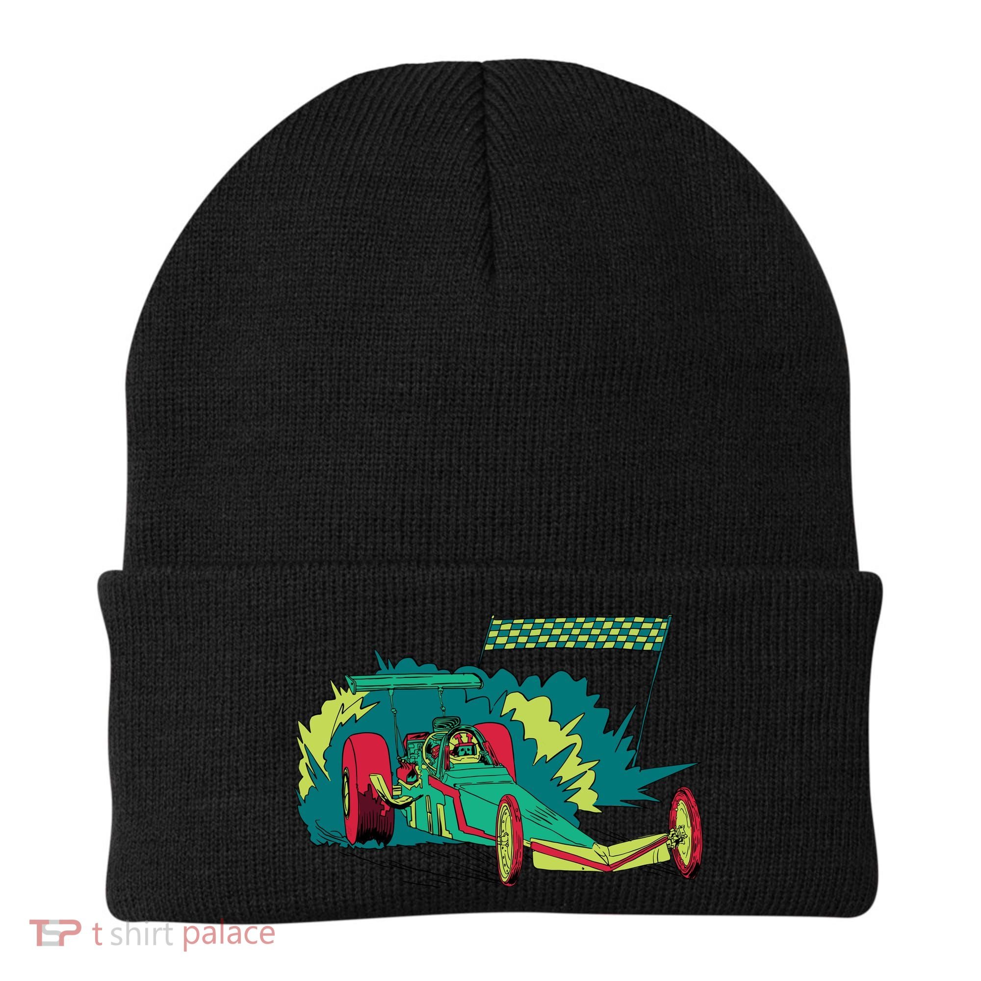 Neon Drag Racing Car Beanie
