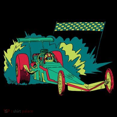 Neon Drag Racing Car Ornament