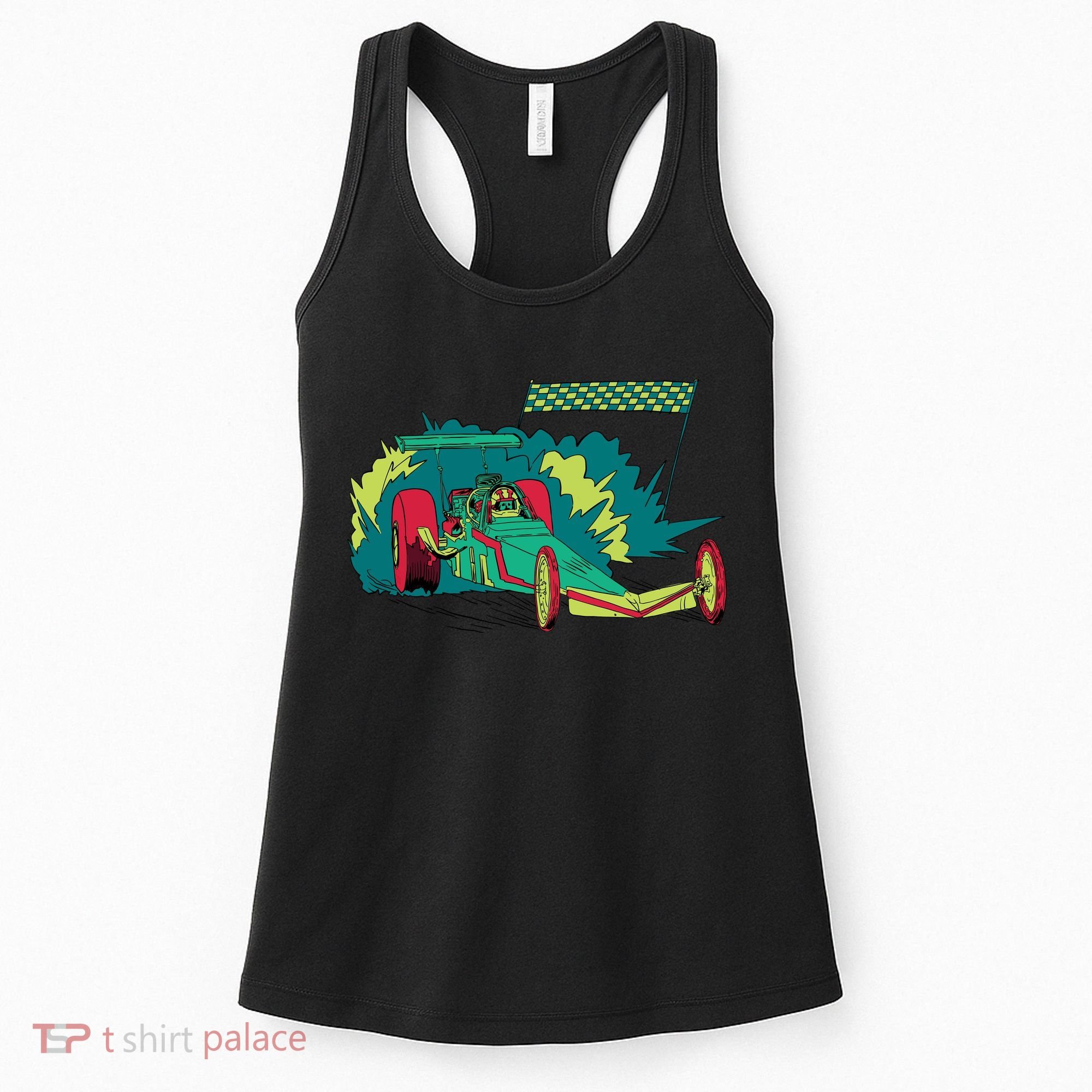 Neon Drag Racing Car Women's Tank Top