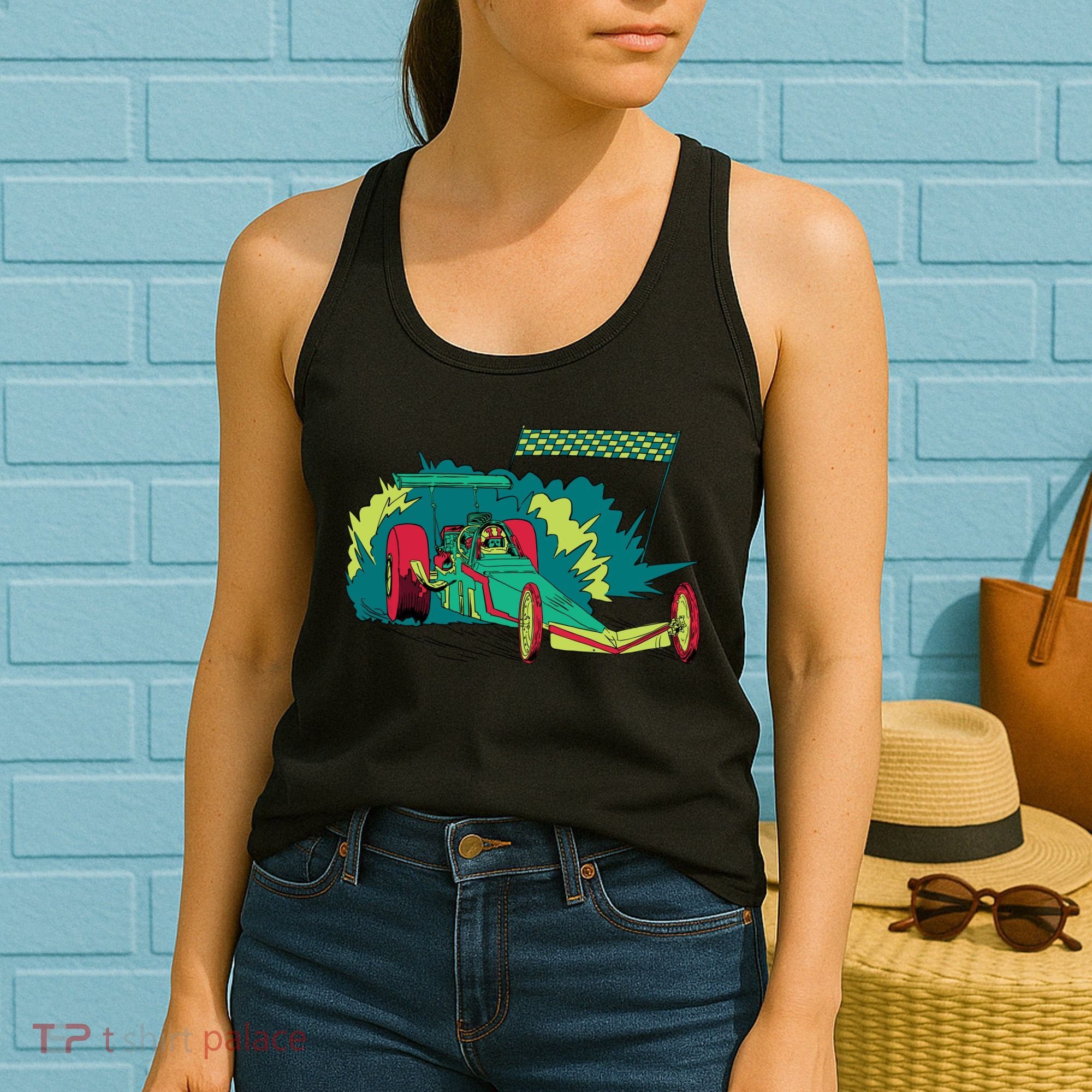 Neon Drag Racing Car Women's Tank Top