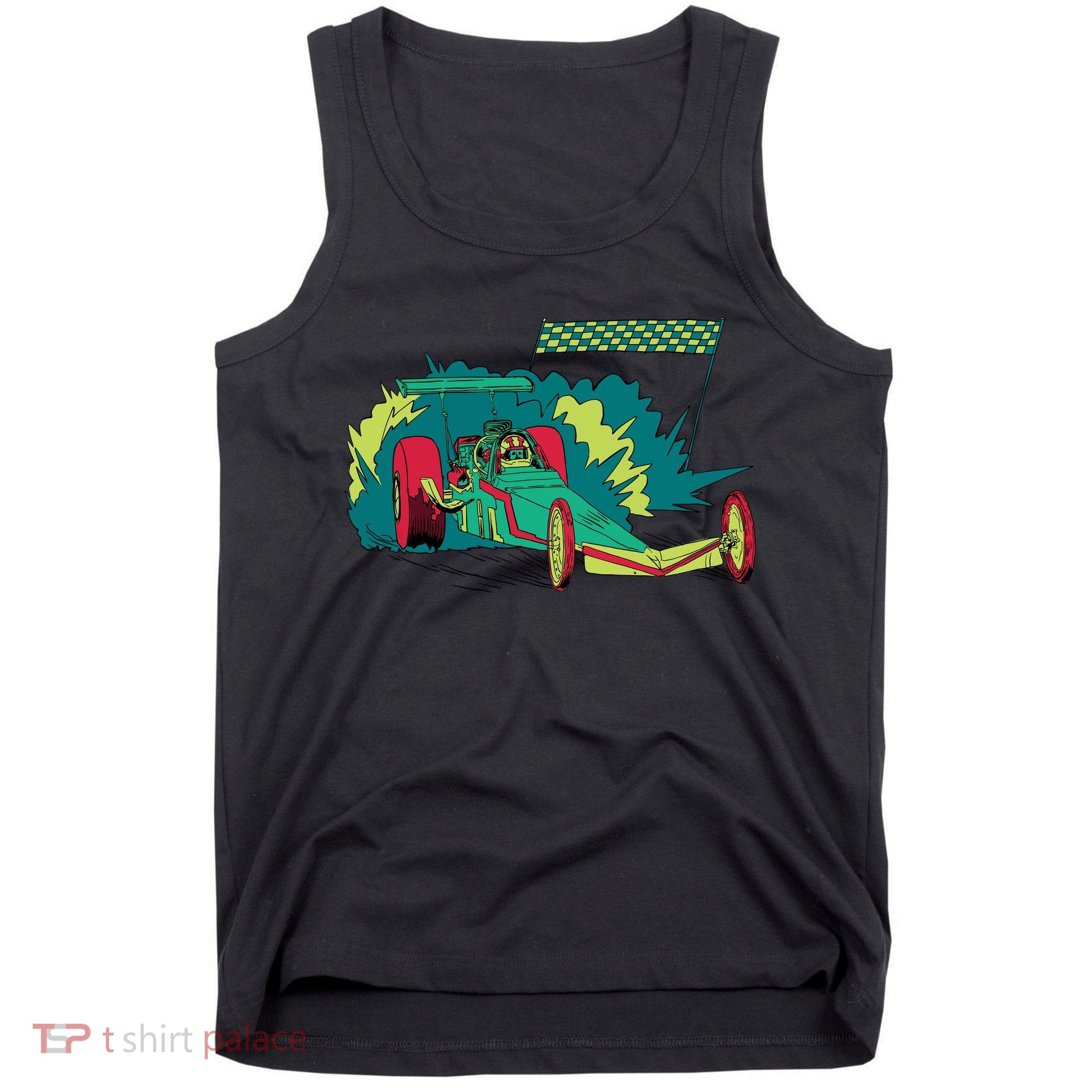 Neon Drag Racing Car Tank Top