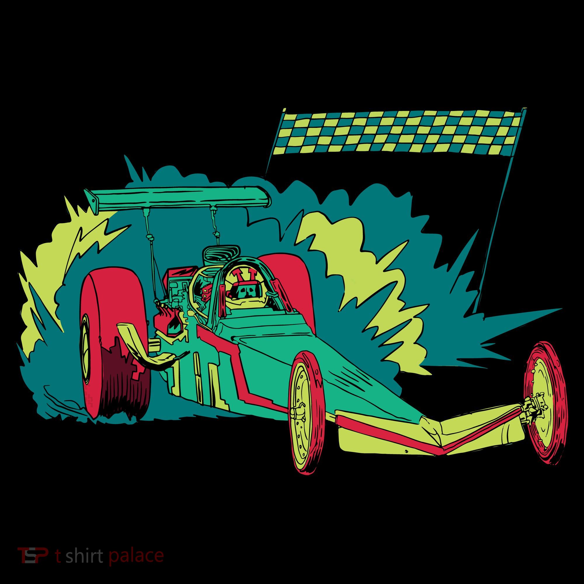 Neon Drag Racing Car Tank Top