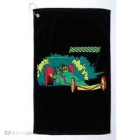 Neon Drag Racing Car Golf Towel thumb 0
