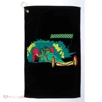 Neon Drag Racing Car Golf Towel thumb 0
