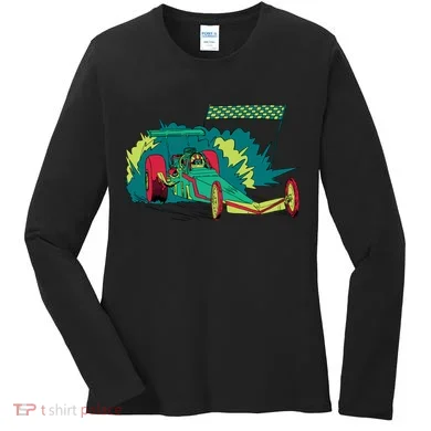 Neon Drag Racing Car Women's Long Sleeve Shirt