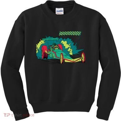 Neon Drag Racing Car Kids Sweatshirt