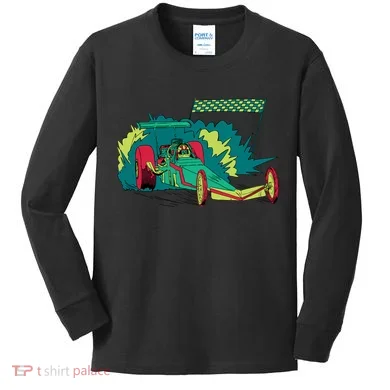 Neon Drag Racing Car Kids Long Sleeve Shirt
