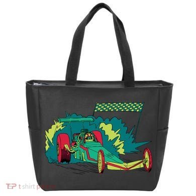 Neon Drag Racing Car Tote Bag