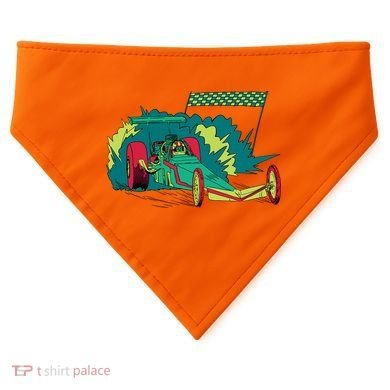 Neon Drag Racing Car USA-Made Doggie Bandana