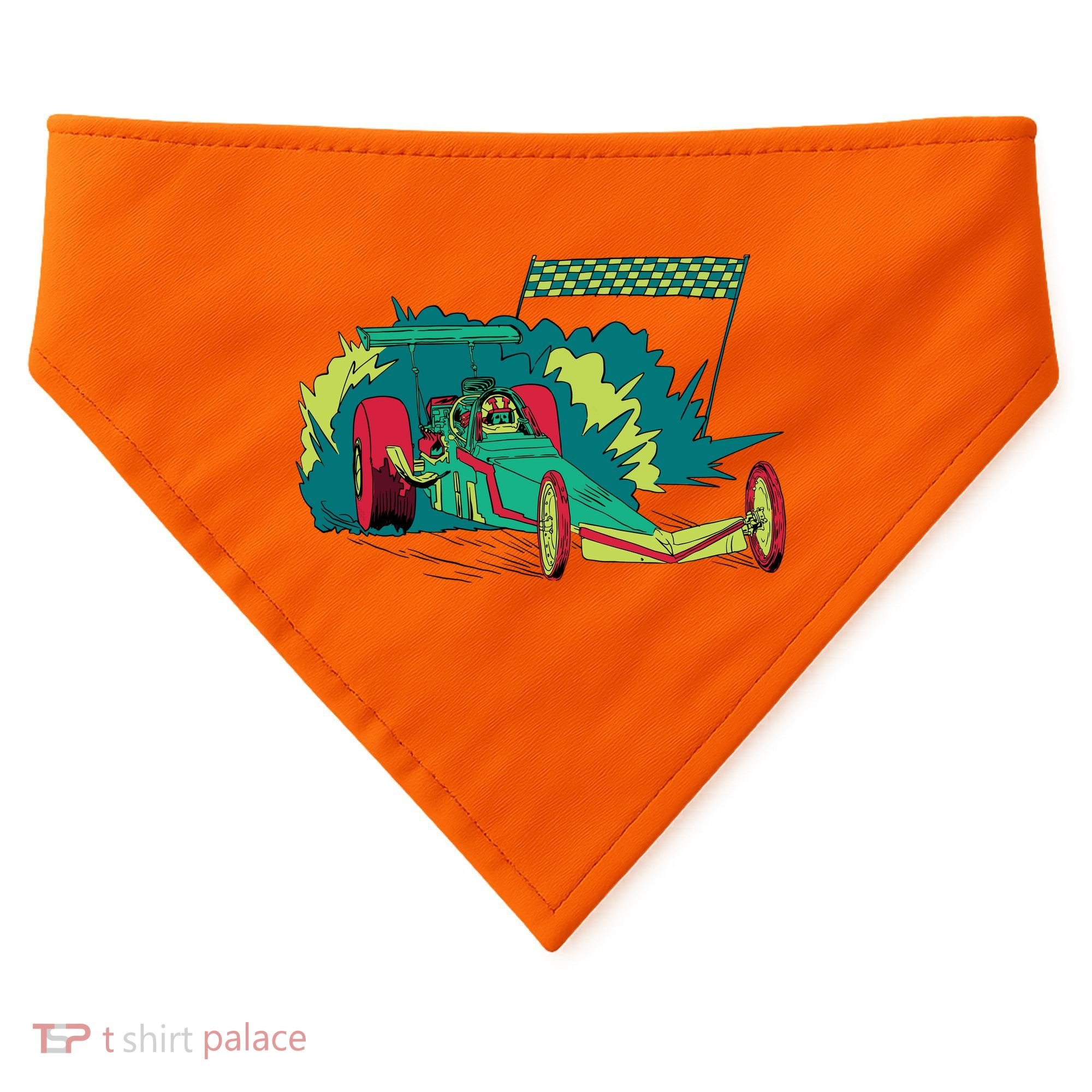 Neon Drag Racing Car USA-Made Doggie Bandana