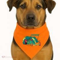 Neon Drag Racing Car USA-Made Doggie Bandana thumb 1