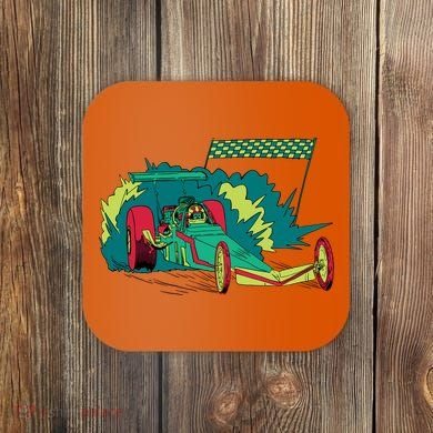 Neon Drag Racing Car Coaster
