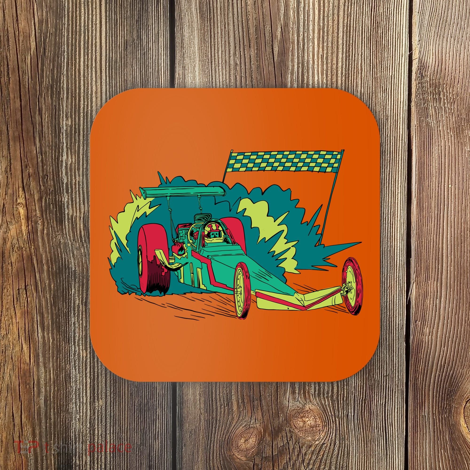 Neon Drag Racing Car Coaster