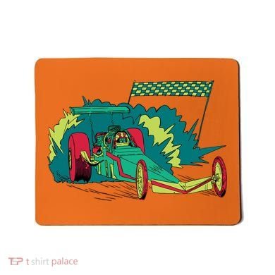 Neon Drag Racing Car Mousepad