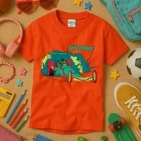 Neon Drag Racing Car Kids T-Shirt thumb 3