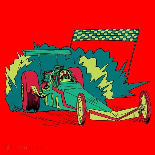 Neon Drag Racing Car Santa Hat