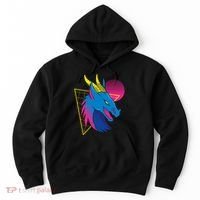 Neon Dragon Face Hoodie thumb 0