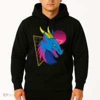 Neon Dragon Face Hoodie thumb 2