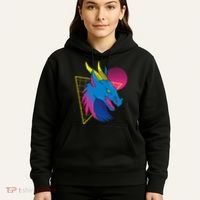 Neon Dragon Face Hoodie thumb 5