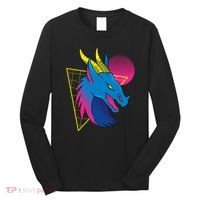 Neon Dragon Face Long Sleeve Shirt thumb 0