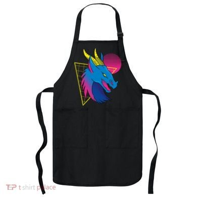 Neon Dragon Face Apron