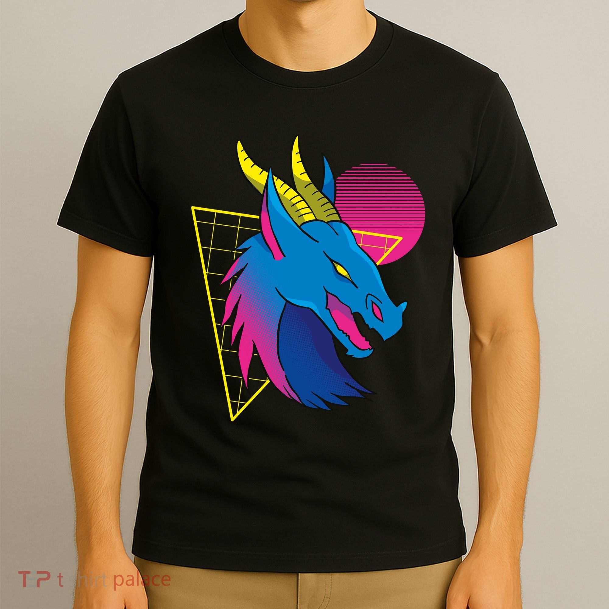 Neon Dragon Face T-Shirt