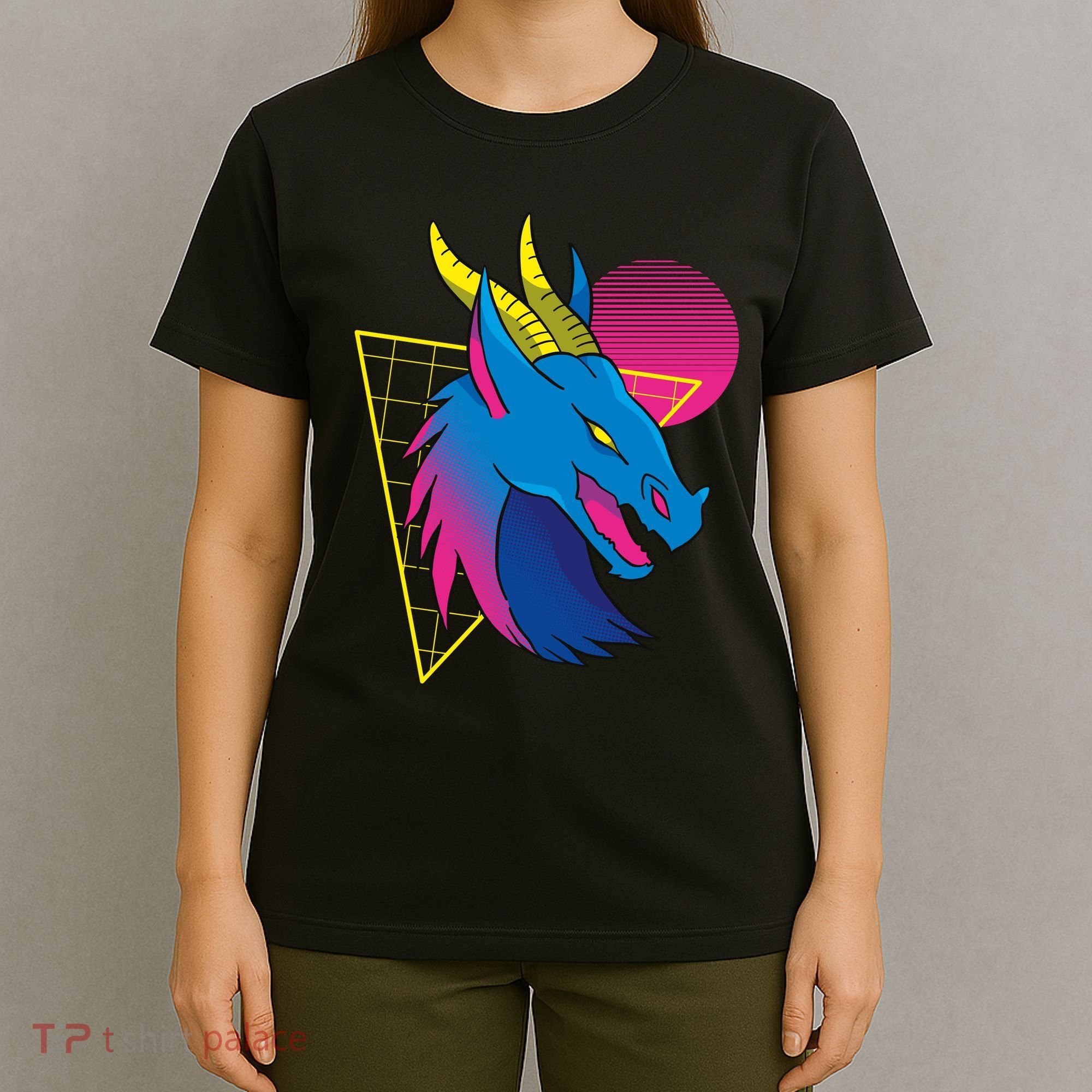 Neon Dragon Face T-Shirt