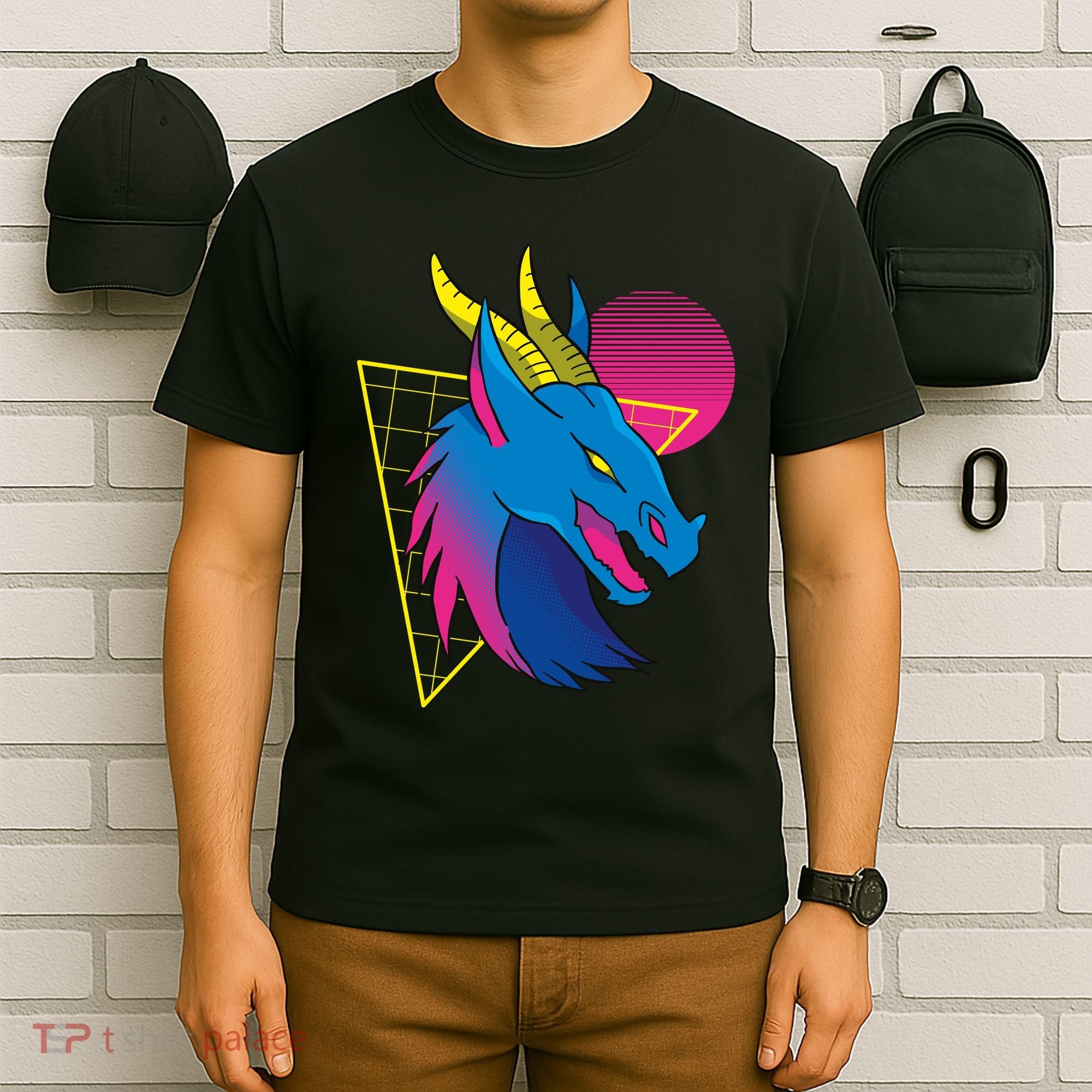 Neon Dragon Face T-Shirt