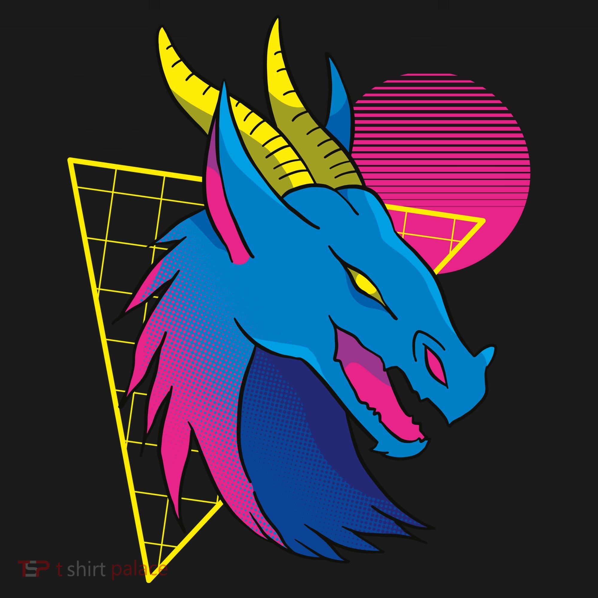 Neon Dragon Face Bucket Hat