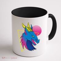 Neon Dragon Face Coffee Mug thumb 1