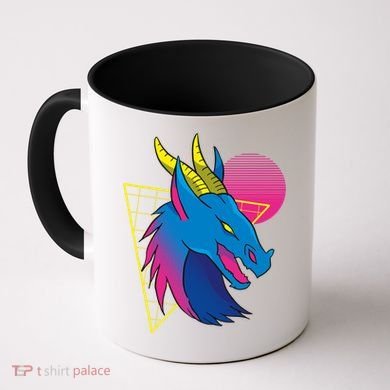 Neon Dragon Face Coffee Mug