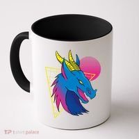 Neon Dragon Face Coffee Mug thumb 0